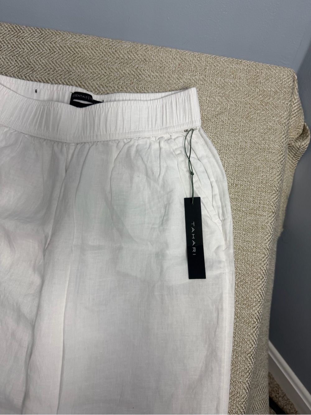 Tahari White Wide-Leg Linen Pants BNWT - Picture 3 of 7